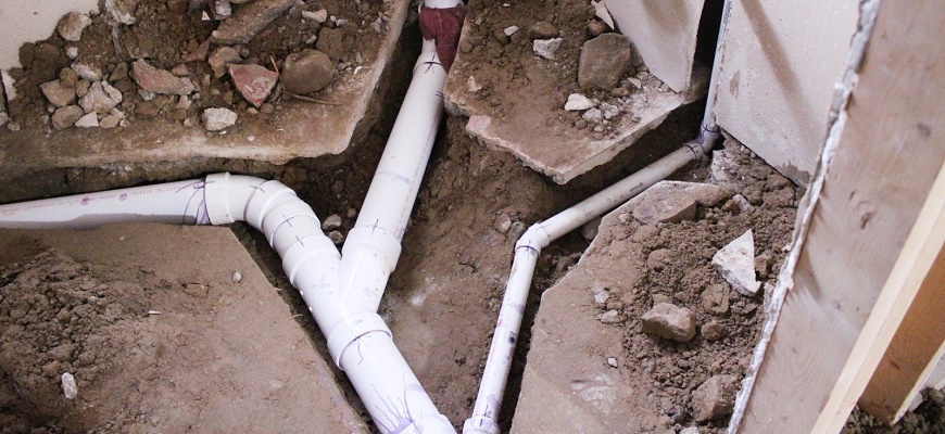 Прокладка канализационных труб в полу