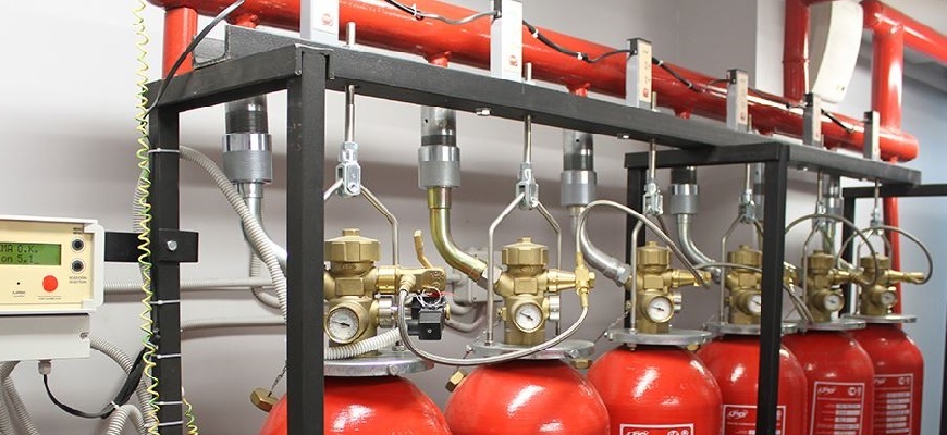 Установка систем газового пожаротушения